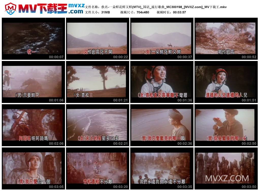 佚名-一朵鲜花鲜又鲜(MTV)_国语_流行歌曲_MC300198